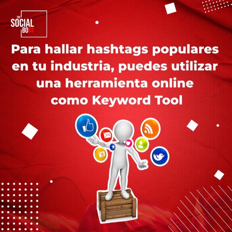 Para hallar hashtags populares en tu industria, puedes utilizar una herramienta online como Keyword Tool